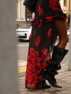 Strapless Sleeveless Slim Sheath Dress With Bold Print