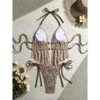 Hollow Out Tankini Halter Bikini Padded Two-pieces Bikini set