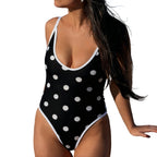Dot Print Tankini Set For Women With Adjustable Spaghetti Straps And High Waist Bottom