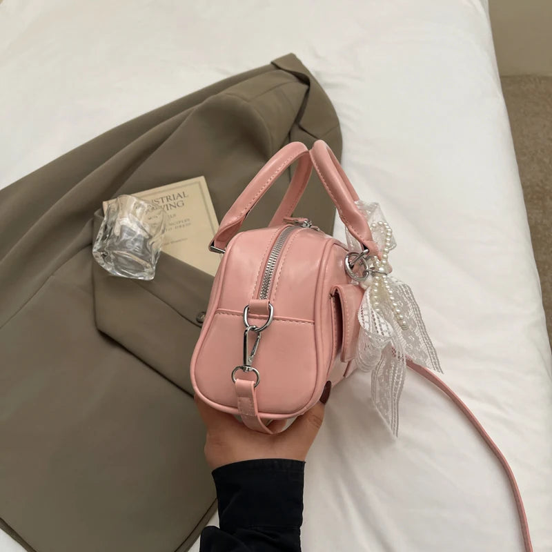 Minimalist PU Leather Crossbody With Pocket Design For Women Mini Square Shoulder Style