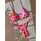 Flirty Leopard Print Push Up Bikini Set