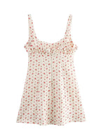 Sweet Floral Waist Slim Fit Suspender Playful Chic Mini