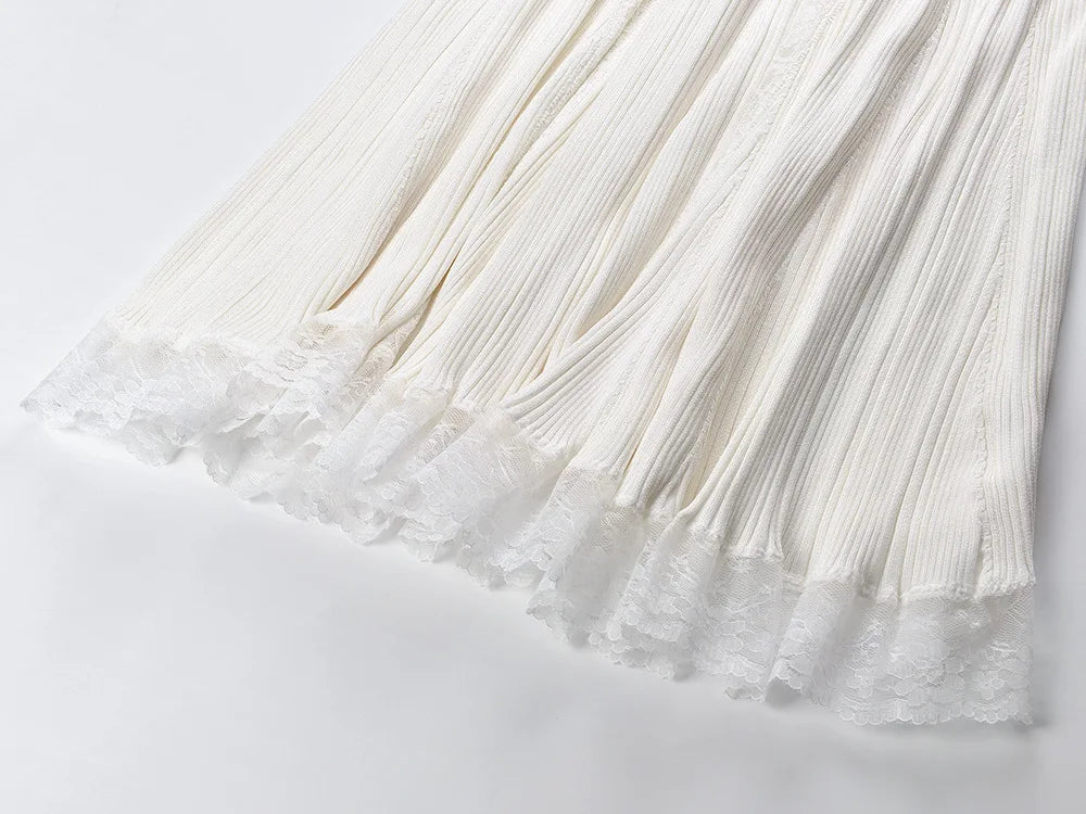 Lace Collar Splice Dress Slimming Fish Tail Gown