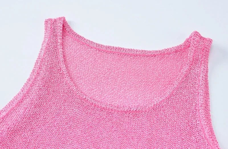 Knit Mini Dress With Tassels And Glitter