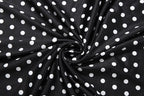 Black Lace Patchwork Two Piece Set With Backless Tube Top And Polka Dot Skirt