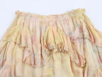 Boho Gradient Tiered Skirt With Ruffles Elegant Long Hippie Style