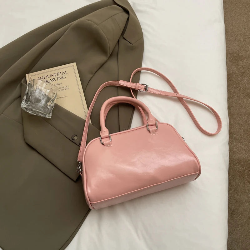 Minimalist PU Leather Crossbody With Pocket Design For Women Mini Square Shoulder Style