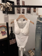 Y2K Halter Neck Backless Crop Tank Top