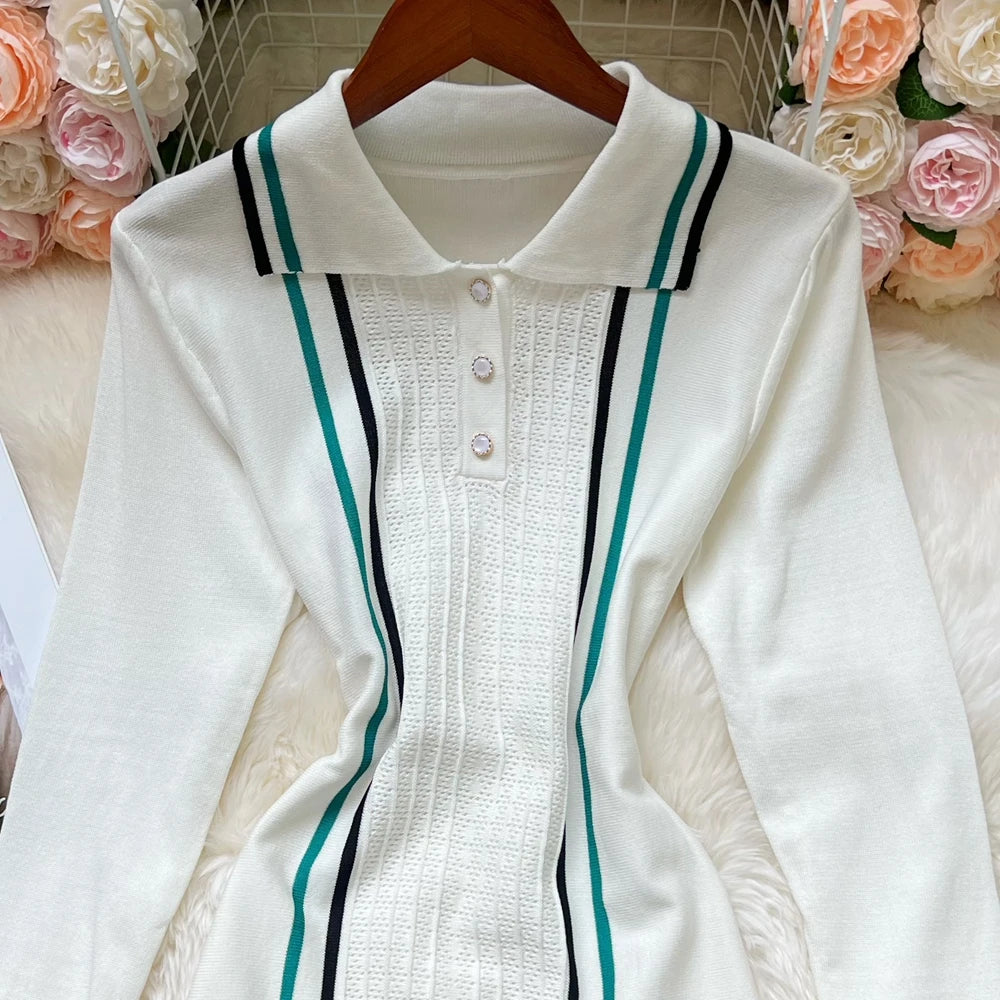 Knit Mini Dress With Ruffles