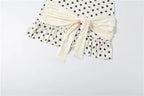 White Polka Dot Strapless Backless Tassel Bodycon Mini Dress