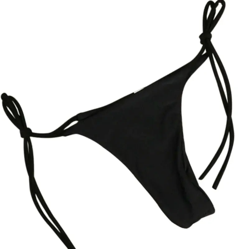 Black Bikini Set With Adjustable Neck Straps