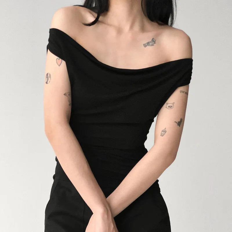 Women Sleeveless Swing Collar Backless Tie Back Ruched Top