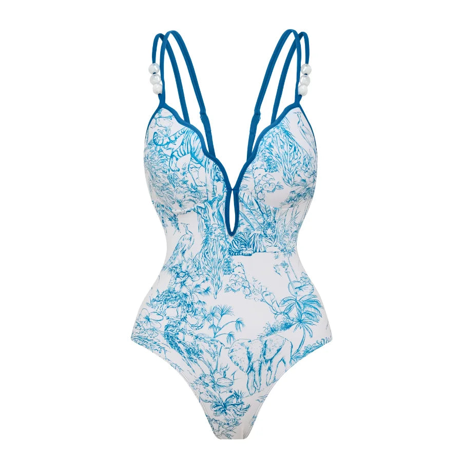 Ruffle Cutout One Piece Swimsuit With Skirt For Fresh Summer Beachwear Vibe