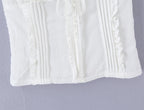 Sleek Backless V Neck Bow Crop Camisole Top