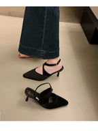 High Heel Sandals With Cross Ankle Strap And Slingback Pumps