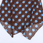 Blue Polka Dot Two Piece Set With Halter Top And Midi Skirt