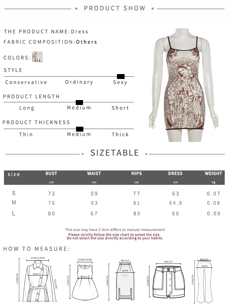 See Through Sling Dress Backless Mini For Women Flirty Cartoon Print