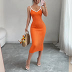 Spaghetti Strap Sundress Midi Knit