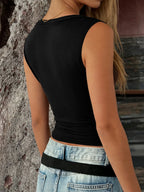 Ladies V Neck Sleeveless Crop Tank Top Camisole