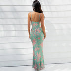 Backless Dress With Spaghetti Strap And V Neck