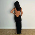 Backless Maxi Sundress With Spaghetti Straps