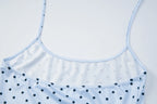 Polka Dot Halter Backless Crop Cami