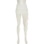 Irregular Mesh Ruffle Edge Low Waist Short Skirt