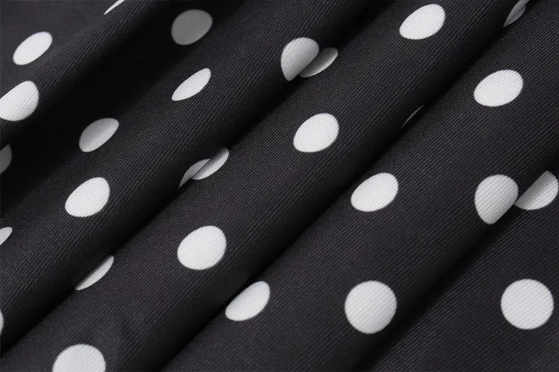 Elegant Off Shoulder Polka Dot Mini Dress Sleeveless Backless High Waist