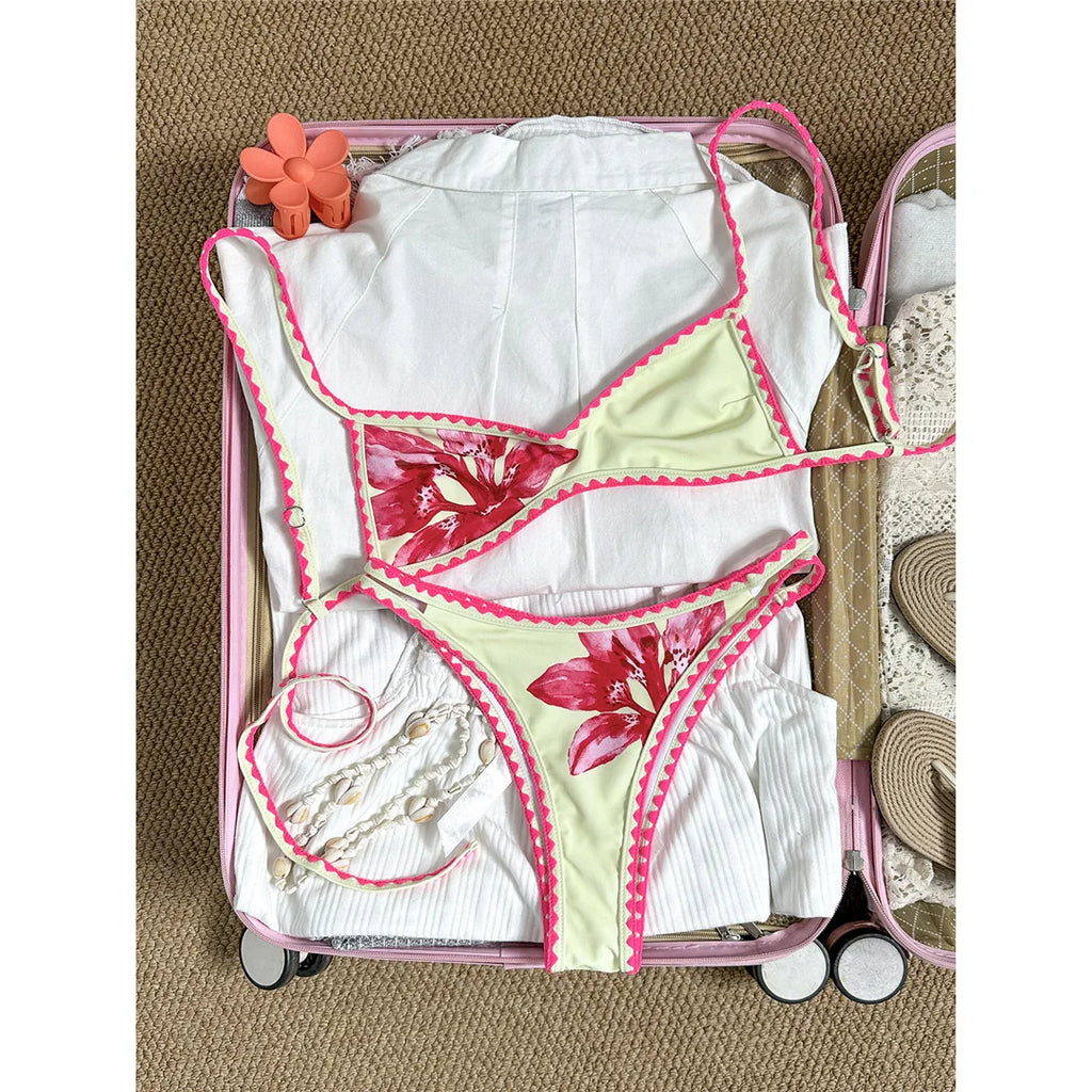 Floral Brazilian Bikini Set Two-Piece Swimsuit