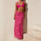 Elegant Beaded Sequin Maxi Skirt With Floral Embroidery