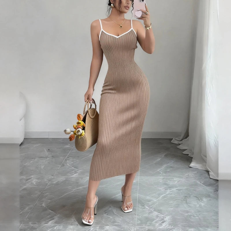 Spaghetti Strap Sundress Midi Knit