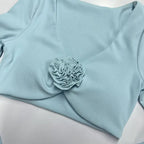 Yoga Long Sleeve Tight Breathable Three-Dimensional Flower Workout Clothes Sportswear Woman Gym Pettiskirt