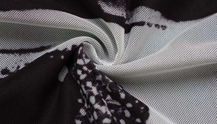 Printed Maxi Dress With Turtleneck And Long Sleeves Slim Fit
