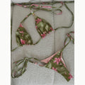Floral Micro Bikini Set For Beach Days Thong Swimwear