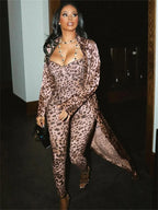 Leopard Print Sleeveless Jumpsuit For Women