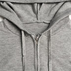 Ribbed Knit Two Piece Tracksuit Set With Hooded Crop Top And Elastic Zippered Pants