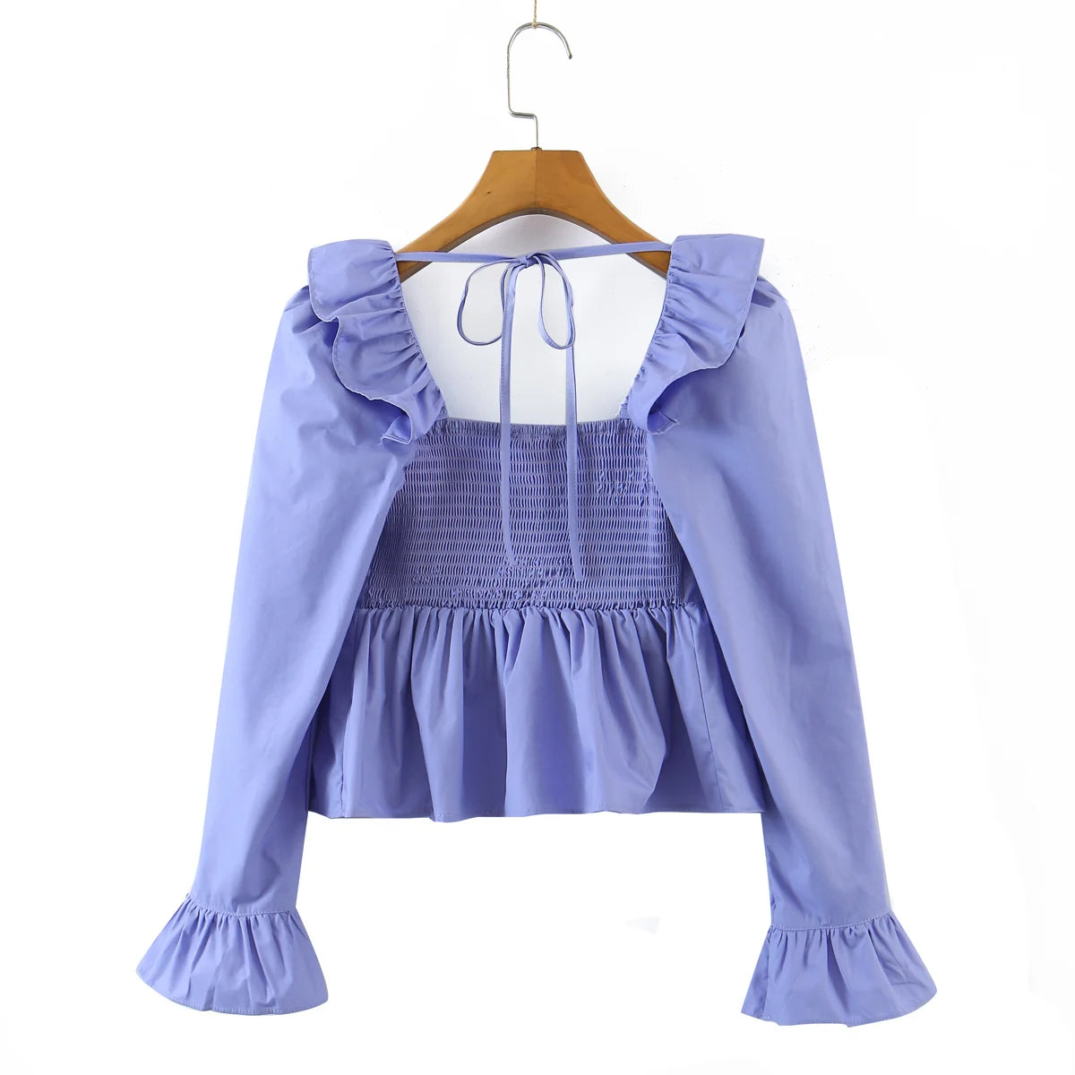 Soft Ruffle Blouse With Long Sleeves