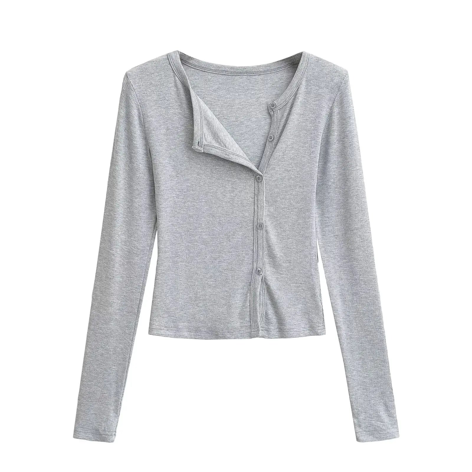 Knit Cardigan With Subtle Side Button Details