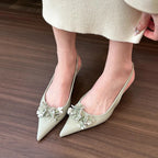 Floral Pointed Sandals With Lightweight Shallow Design
