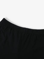 Women's Y2K Street Style Black Slim Fit Capri Pants Side Slit Design