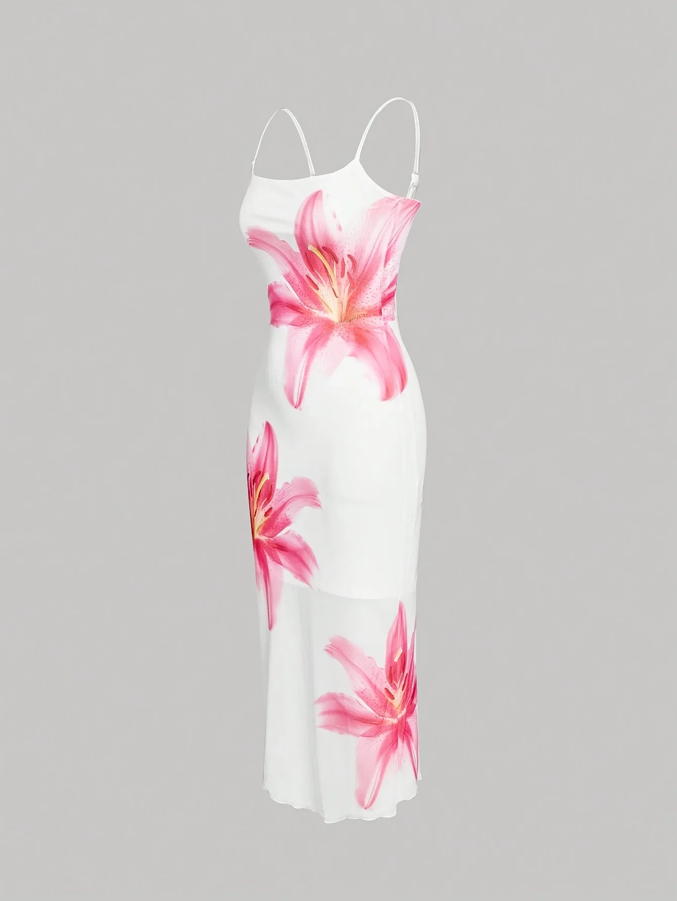 Chic Floral Sundress With Square Neckline Mid Calf