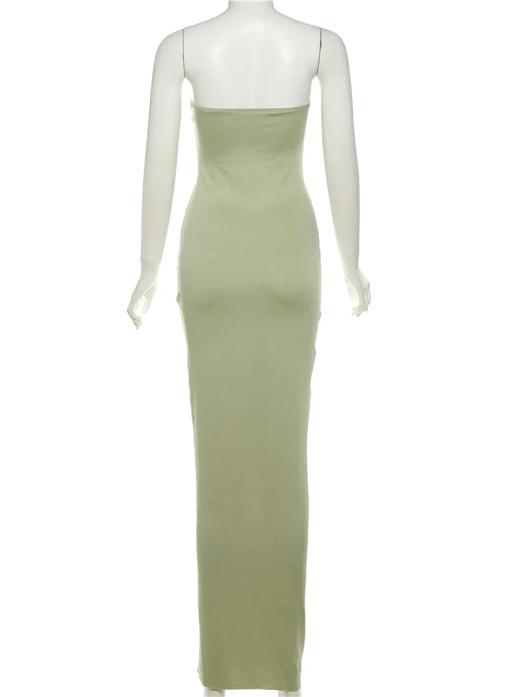 Patchwork Strapless Dress With Ruched Ribbon