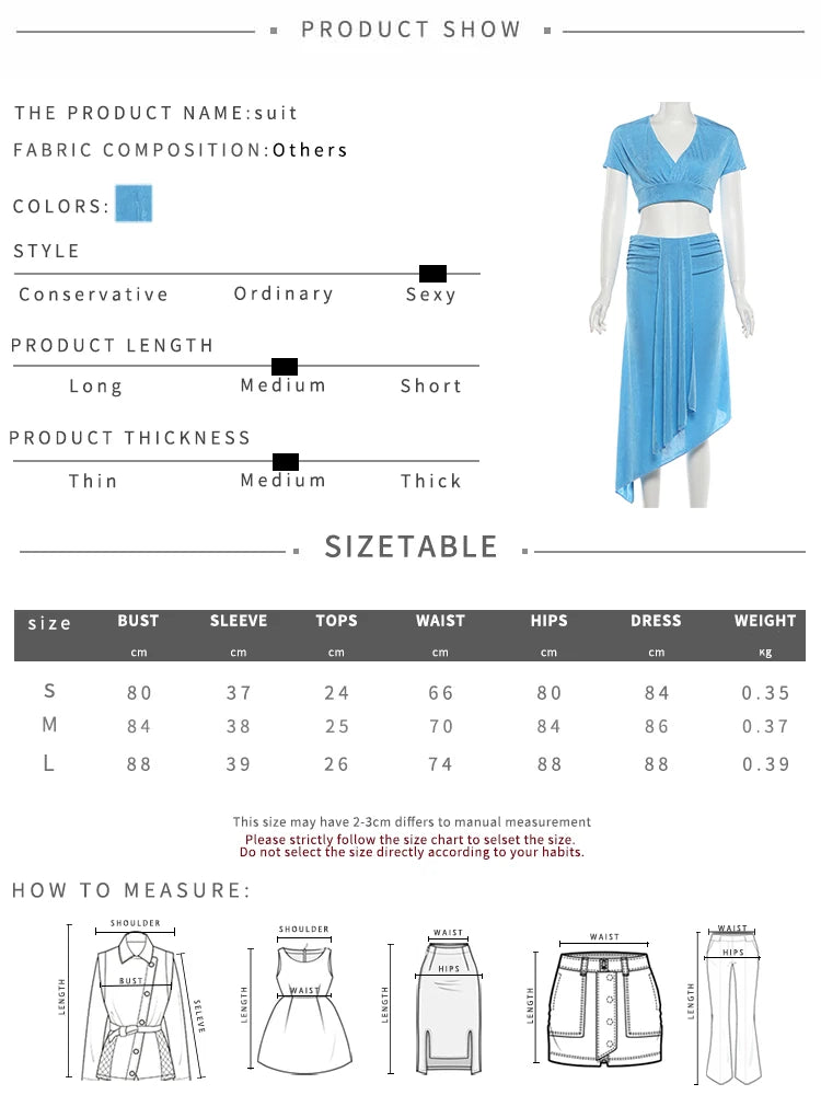 Velvet two piece Set for Women With V Neck Crop Top Ruched Ribbon Patchwork Irregular Hem