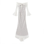 Lace Evening Dress Sleeve Elegant Party Gown