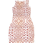 Print Mini Dress With Lace Patchwork And Curve Defining Fit