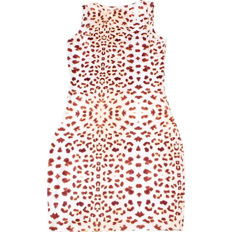 Print Mini Dress With Lace Patchwork And Curve Defining Fit