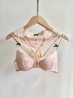 Lace Front Closure Lingerie Set For Women Wirefree Push Up Bra Delicate Straps Lightweight Comfort