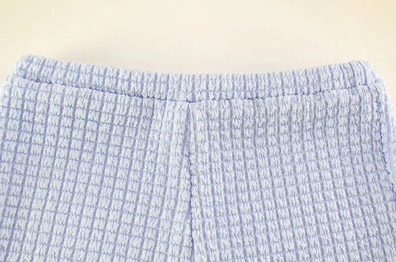 Sexy Halter Knit Two Piece Set Backless Bodice And Shorts Tracksuit