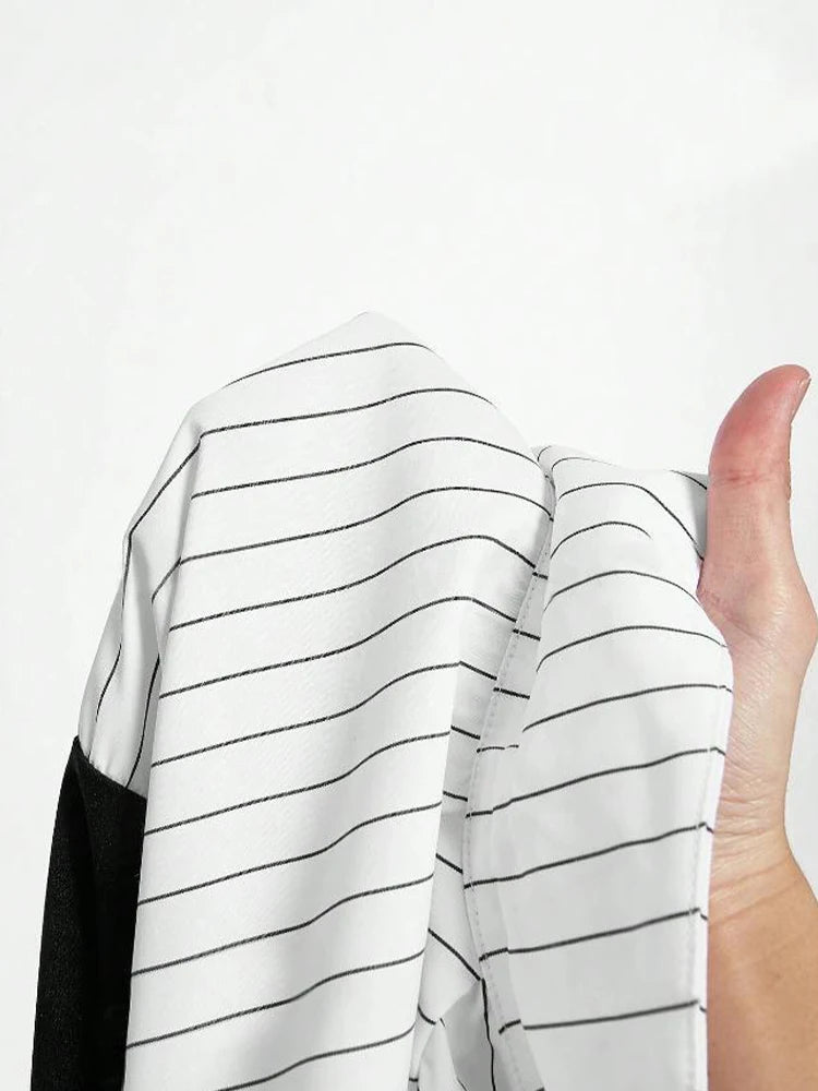 Elegant Striped Spliced Shirt