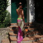 Three Piece Bikini Set With Long Skirt Cover Up